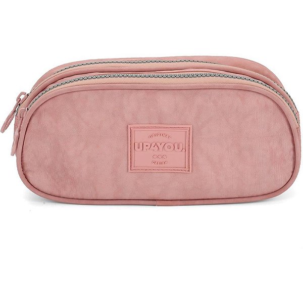 Estojo Duplo Tecido UP4YOU Crinkle Nude