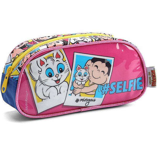 Estojo Simples T. da Monica Tecido Rosa