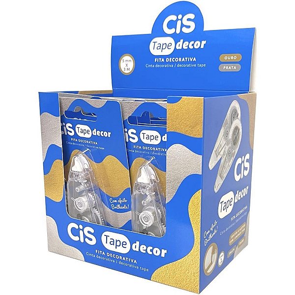 Fita Decorativa CIS Tape 5MMX3M OURO/PRATA DP.C/12