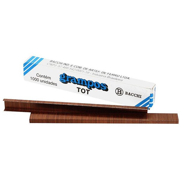 Grampo para Grampeador TOT Cobreado 1000 Grampos PCT.C/10