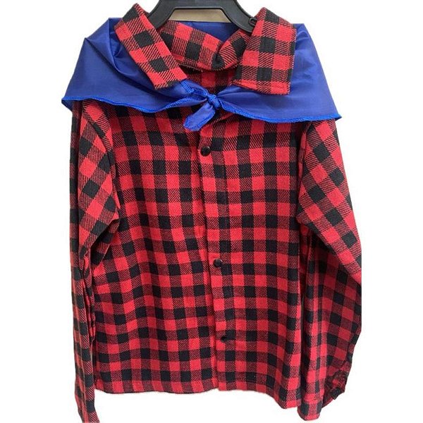 Fantasia Festa Junina Camisa Flanela C/LENÇO G (S)