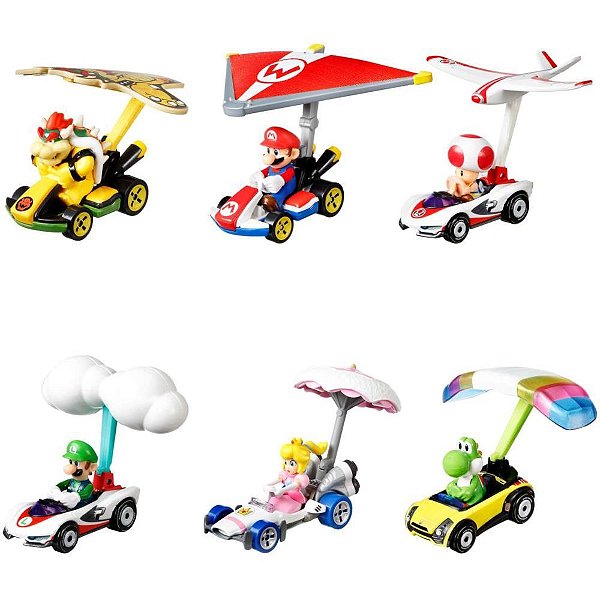 Hot Wheels Mario KART  Carros com Glider Sortido