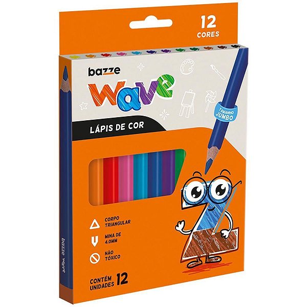 Lapis de COR Jumbo Bazze Wave Triangular 12CORES PCT.C/06