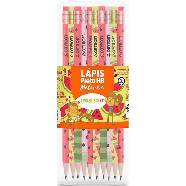 Lapis Preto Redondo Decorado Melancia HB C/BORRACHA POTE-72