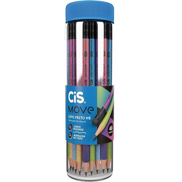 Lapis Preto Redondo CIS Move HB C/PLASTICO (S) POTE-48