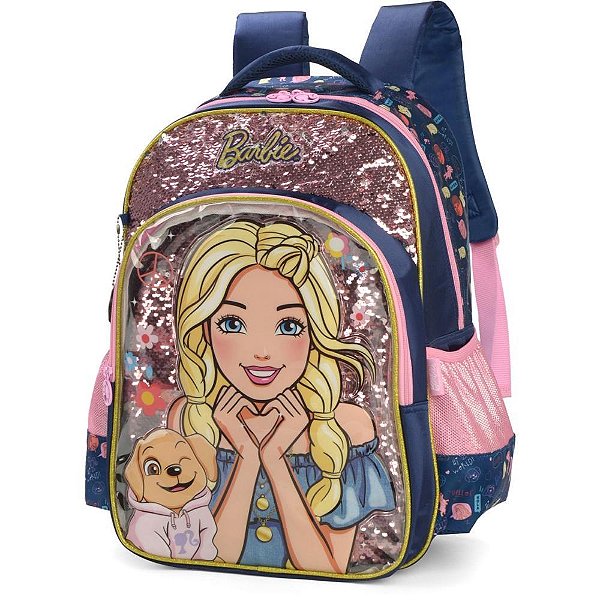 Mochila Infantil Barbie G Azul