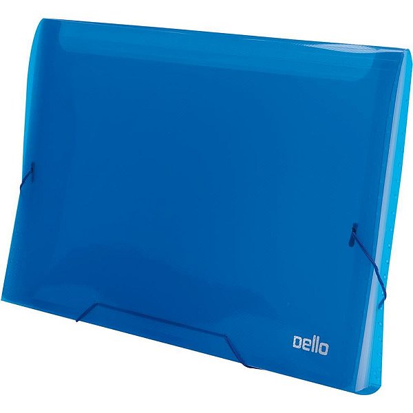 Pasta Sanfonada Plastica A4 12 Divisoes Azul Line