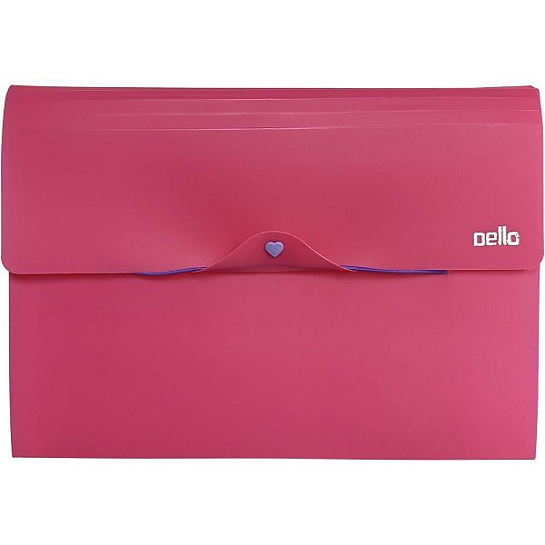 Pasta Sanfonada Plastica A4 12DIVISOES FULL Color PINK