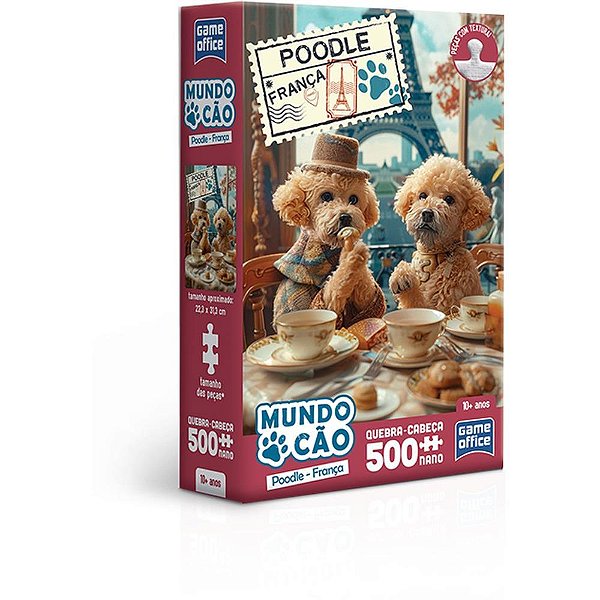QUEBRA-CABECA Cartonado Poodle Frances 500 Pecas Nano