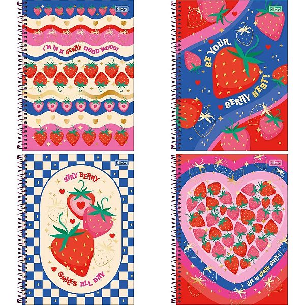 Caderno 10X1 Capa Dura BE BERRY 160FLS PCT.C/04