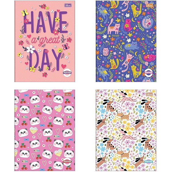 Caderno Brochurao Capa Dura Pepper 80FLS Feminino PCT.C/05