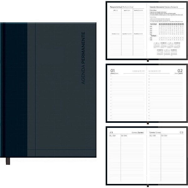 Agenda Permanente Preta Executiva 192F.145X205MM PCT.C/04
