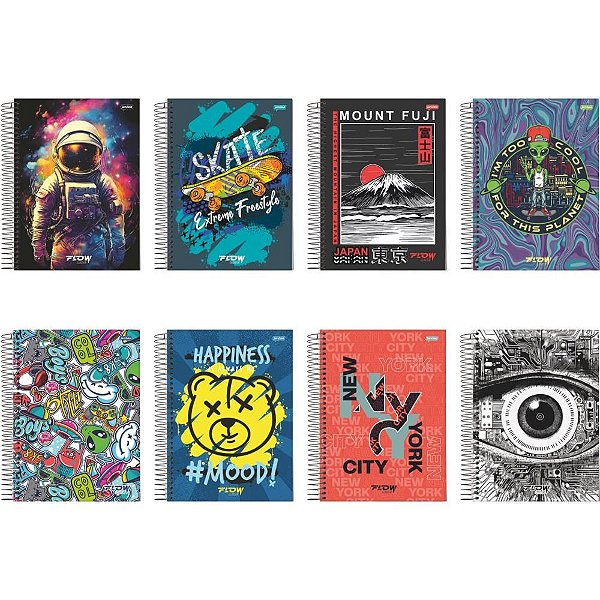 Caderno 25X1 Capa Dura FLOW 400FLS. PCT.C/02