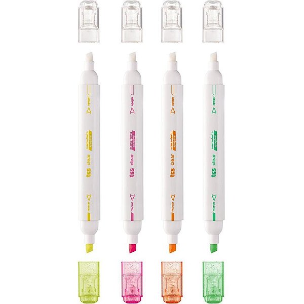 Caneta Marca Texto TRIS Clear Apagavel 4 Cores DP.C/24