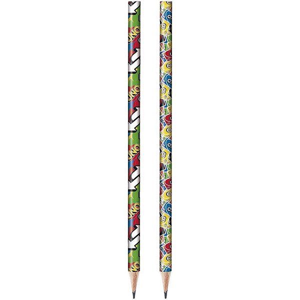 Lapis Preto Redondo Decorado TRIS UNO 2 Modelos POTE-36