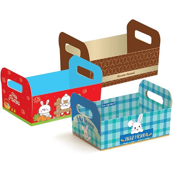 Cesta de Papel Caixote Pascoa M 22X15X8CM (S) PCT.C/10