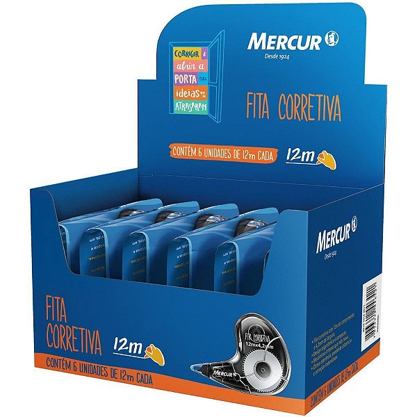 Corretivo em Fita 4,2MMX12M Preto Blister CX.C/06