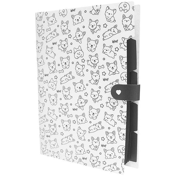 Pasta Sanfonada Plastica A4 5 Divisoes DOGS e CATS (S)