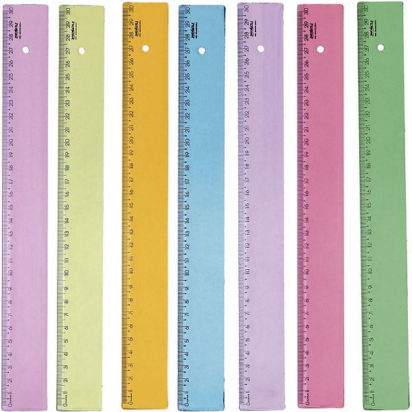 Regua de Poliestireno NEW Line Cores Sortidas 30CM. PCT.C/10