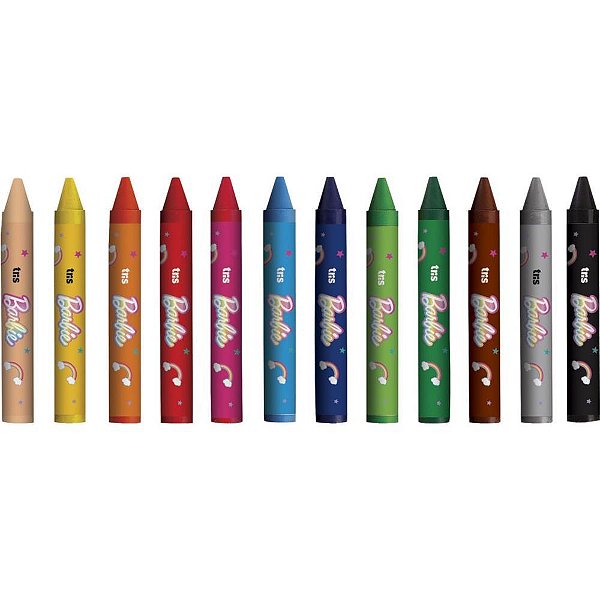 Giz de Cera Jumbo TRIS Barbie 12 Cores CX.C/12