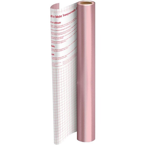 Plastico Adesivo 45CMX10M Metalico Rosa PP 0,08 Rolo