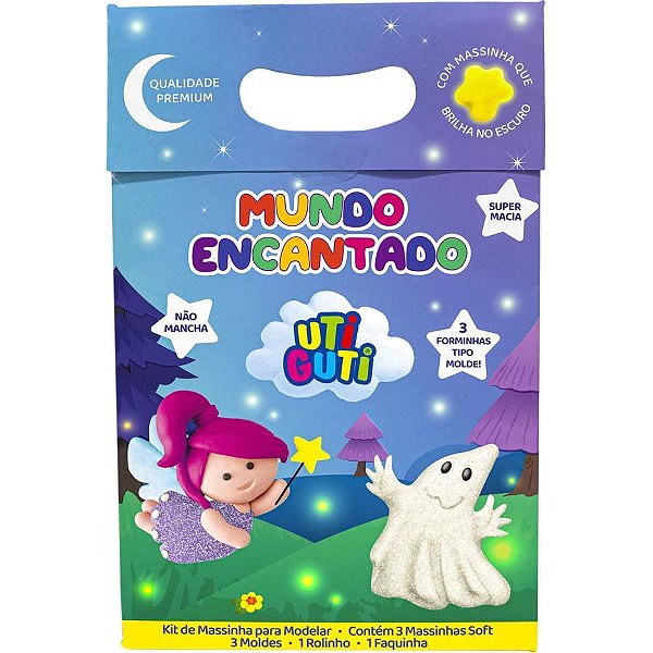 Massa para Modelar Criativa KIT Mundo Encantado Utiguti 8P
