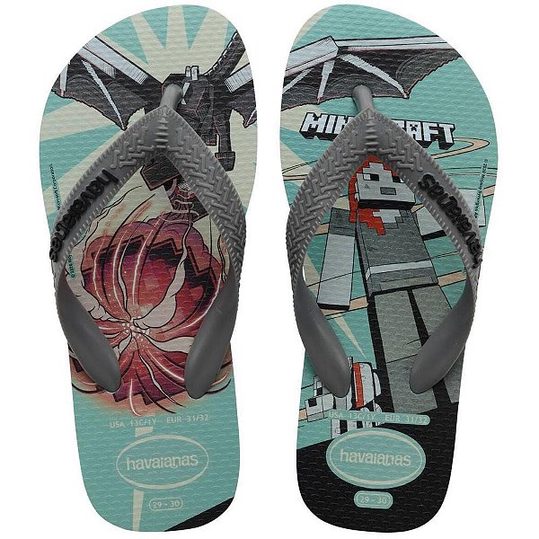Chinelo Havaianas Licenciado Minecraft 39/0 Azul PAR