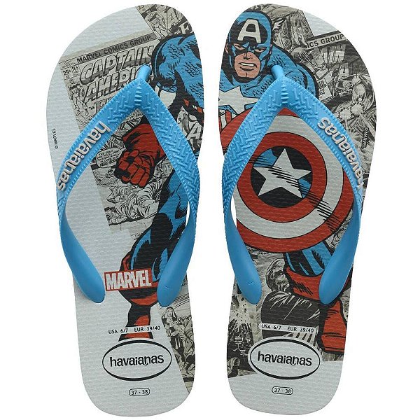 Chinelo Havaianas Licenciado Marvel Classics 43/4 Turquesa PAR