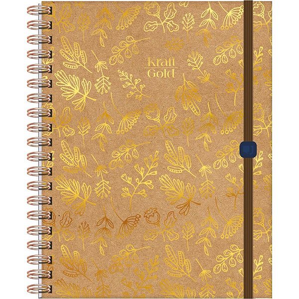 Caderno 01X1 Capa Dura KRAFT GOLD Neo 80FLS.