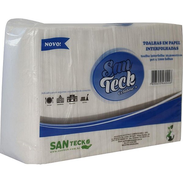 Papel Toalha 2 Dobras 22,5X21CM 1000 FL. Fardo