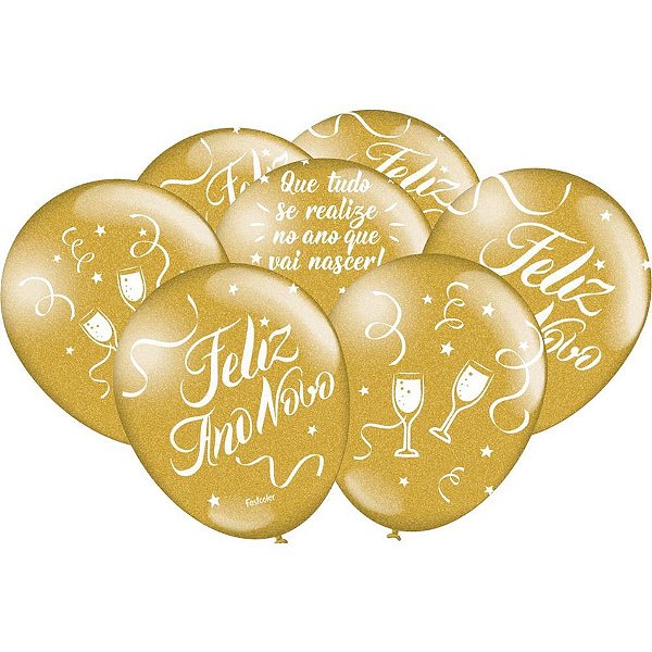 Balao Imperial ANO Novo Dourado Especial PCT.C/25