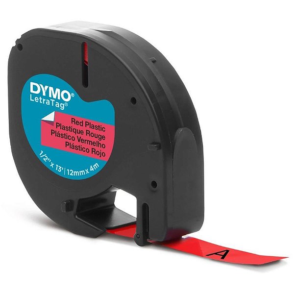 Fita para Rotulador Eletronico 12MMX4MTS Poliester PTO/VERM.