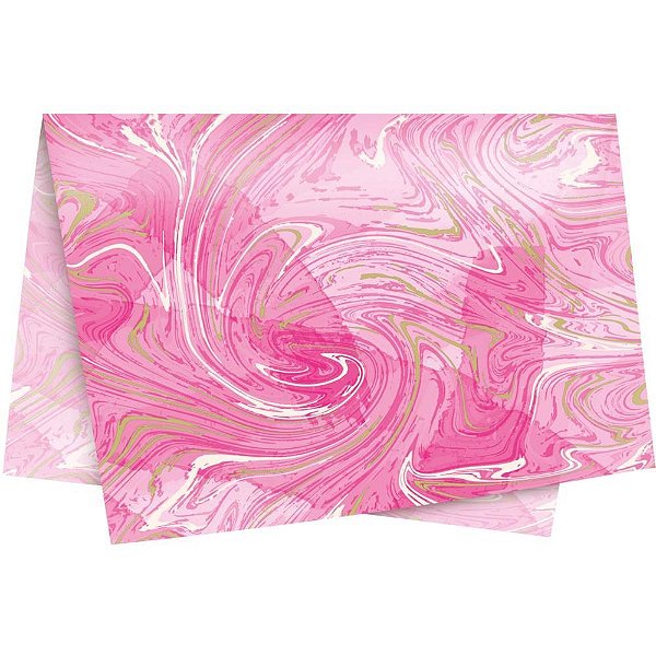 Papel de Seda Marmorizado Rosa 49X69CM PCT.C/50