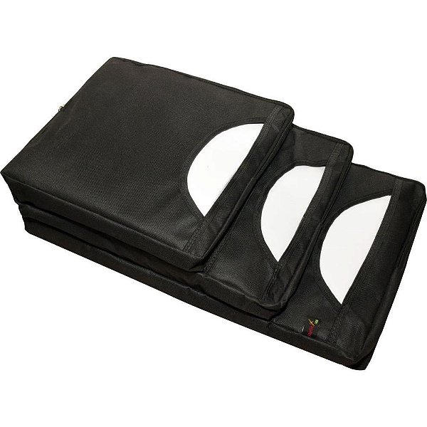 Porta Sacola P/BALCAO 3 Bolsos NYLON Preta