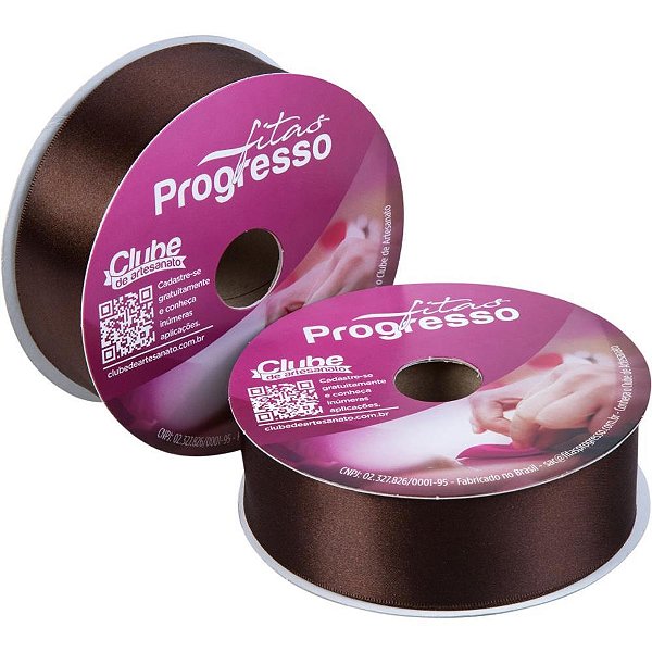 Fita de Cetim 38MM 50M. Marrom Cafe 340 Rolo