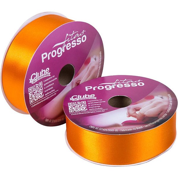 Fita de Cetim 38MM 50M. Laranja 066 Rolo