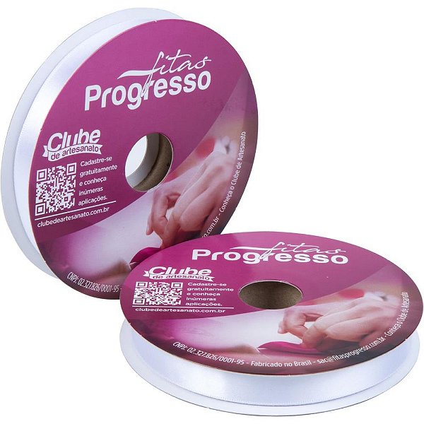 Fita de Cetim 15MM 50M. Branco 201 Rolo