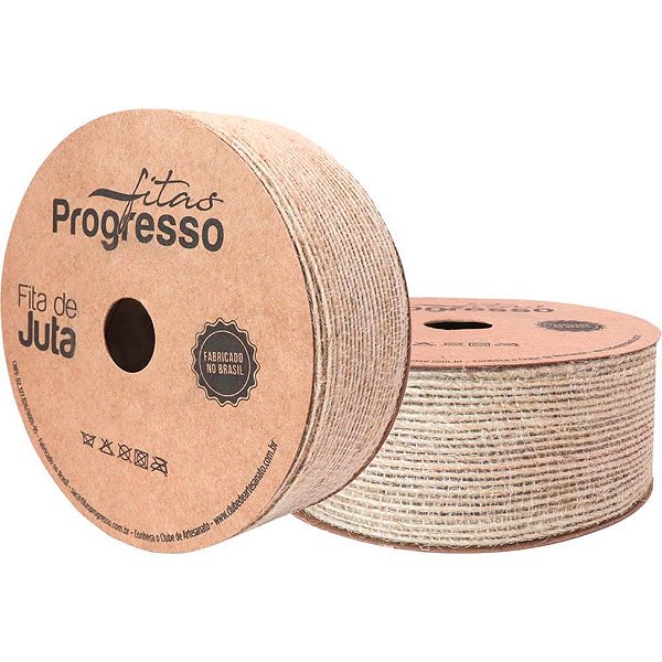 Fita ARAMADA de Juta 38MMX10M. CRU Natural Rolo