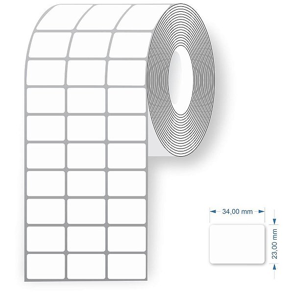 Etiqueta para Codigo de Barras Couche 34X23X30M 3CARREIRAS Rolo