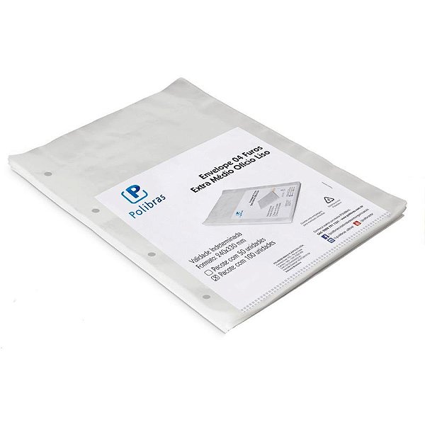 Envelope Plastico Oficio 4FUROS EXTRA Medio 0,12 PCT.C/100