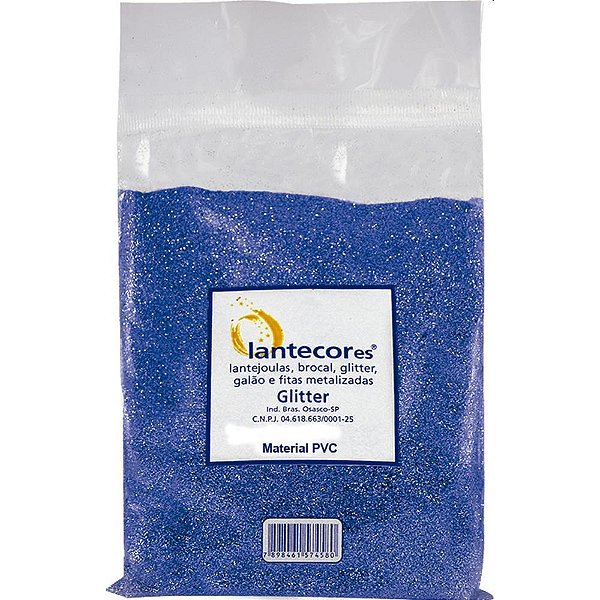 Glitter PVC Azul 500G. Pacote