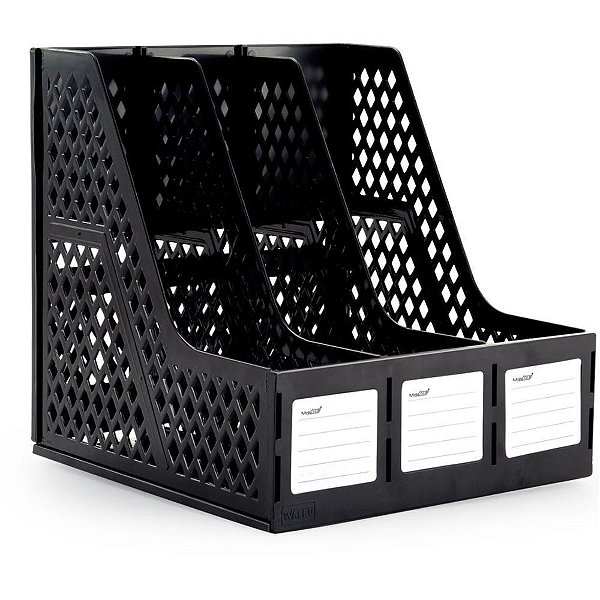 Porta Revista Organizador Triplo Preto Selad