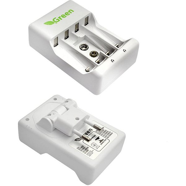 Carregador de Pilhas Bivolt AA/AAA/9V AC 50/60HZ