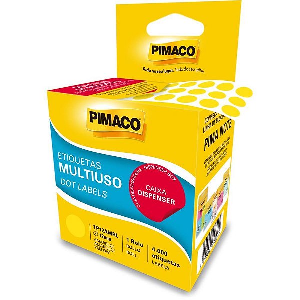 Etiqueta Redonda TP-12 Amarela Rolo C/4000 ETIQ Rolo