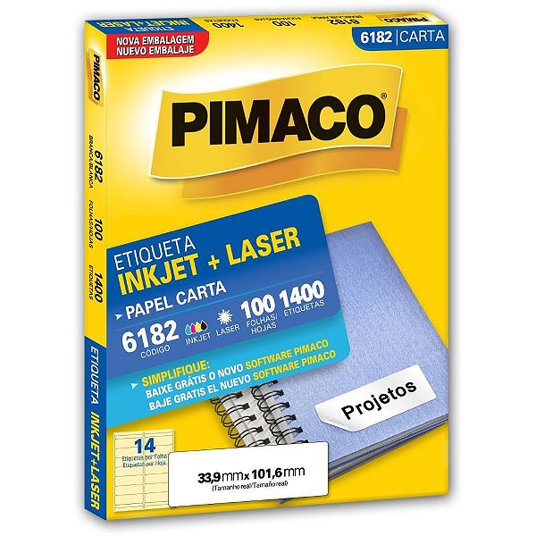 Etiqueta Carta 6182 100 FLS 33,9 X 101,6 MM CX.C/1400