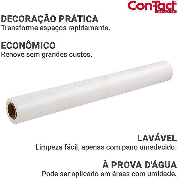 Contact Liso 45CMX10M Brilho Branco Rolo