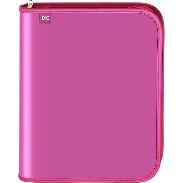 Fichario com Ziper Vision Rosa 48F