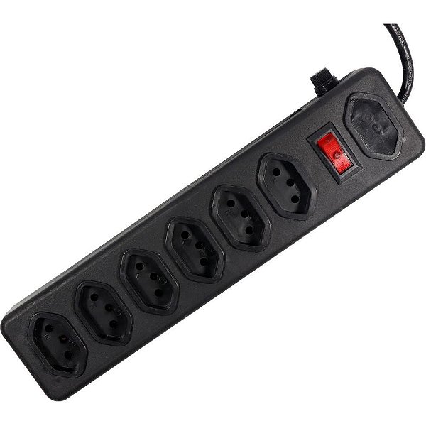Filtro de Linha 6 Tomadas 1,5M 10A Preto