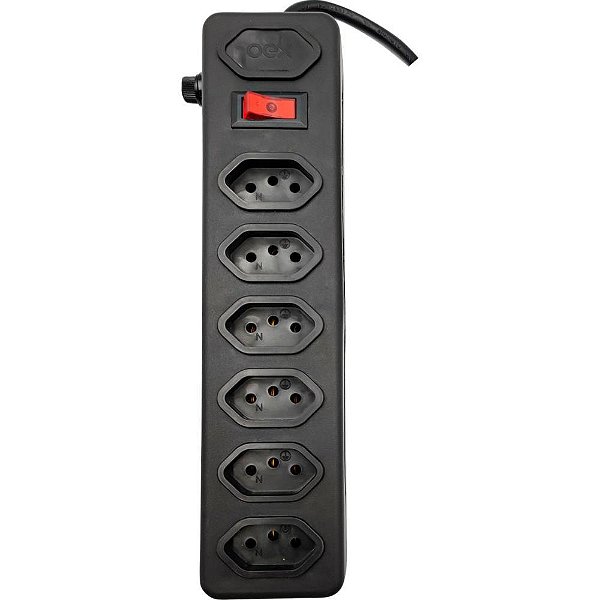 Filtro de Linha 6 Tomadas 1,5M 10A Preto