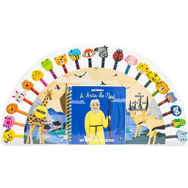 Livro Brinquedo Ilustrado KIT Divertido ARCA de Noe